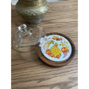 Vintage Goodwood Cheese Plate With Glass Cloche Cheese Platter Glass Dome